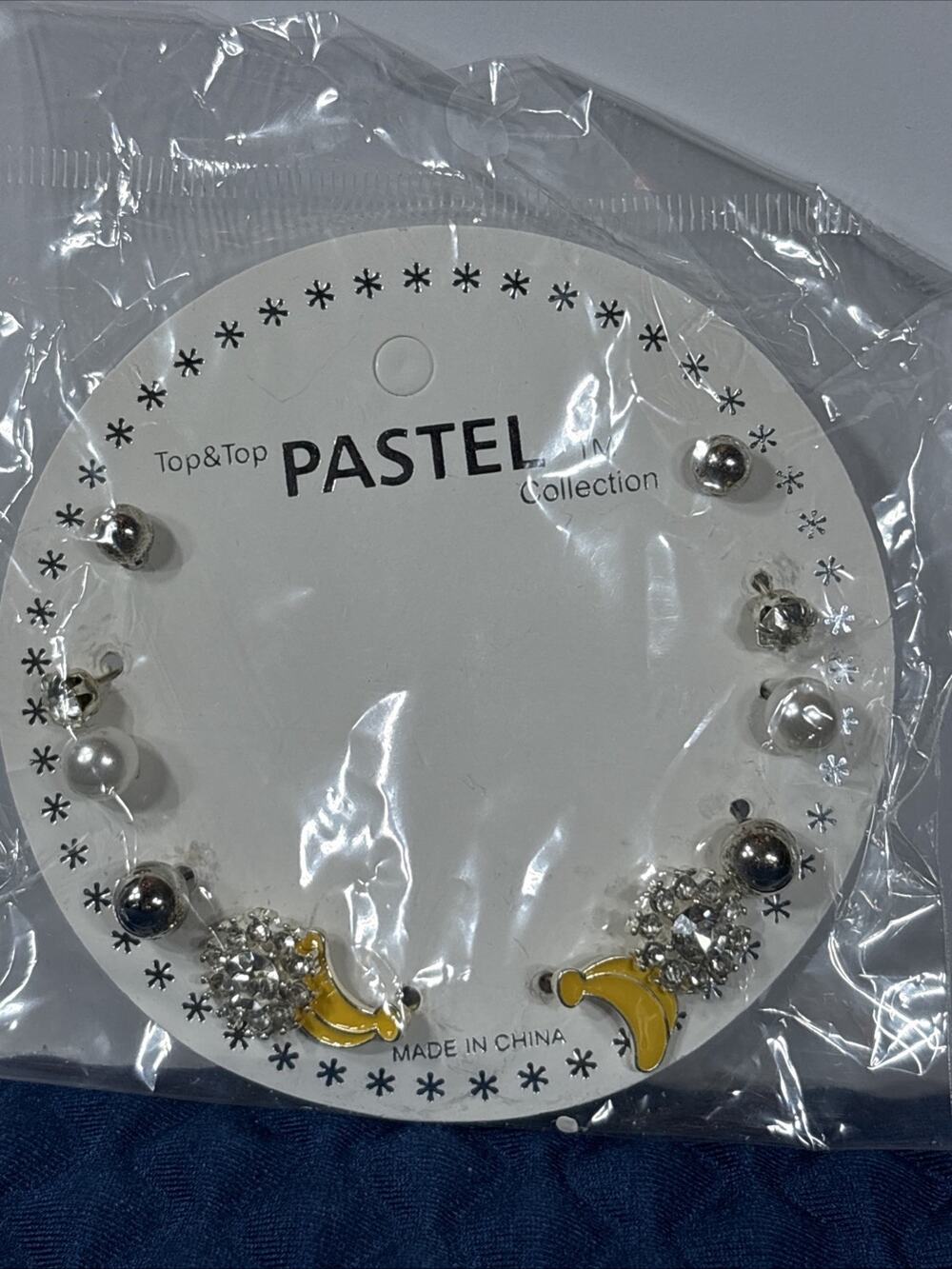 girl stud earrings pastel collection silver/gold